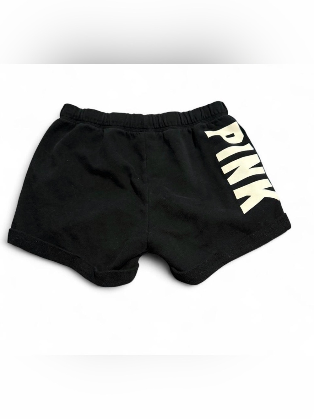 PINK Victoria's Secret Black Shorts with Cream Side Logo
